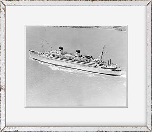 תצלומים אינסופיים 1935 צילום: ס. לורליין | ספינת הדגל של צי קו מטסון | דלוקס אוקיינוס ​​אניה | מבט אווירי | רביית צילום וינטג '